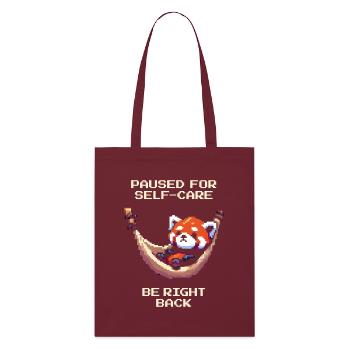 Paused for Self-Care | Right back - Stanley/Stella Organic Tote Bag - burgundy - Front