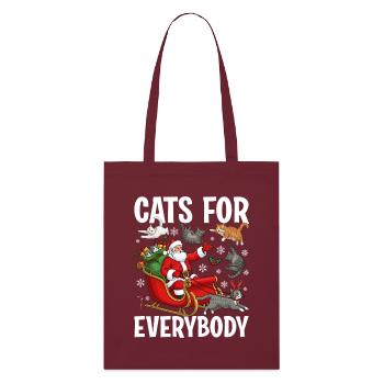 Cats For Everybody - Stanley/Stella Bio-Stoffbeutel - Burgunderrot - Vorne