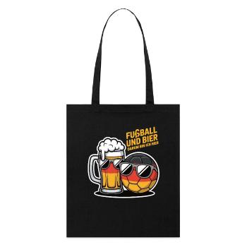 Football et bière – Dicton d’un fan allemand - Tote bag bio Stanley/Stella - noir - Devant