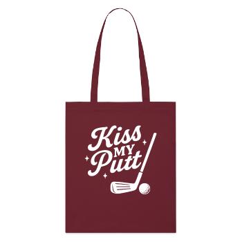 Kiss My Putt Lustiges Golfliebhaber-Design - Stanley/Stella Bio-Stoffbeutel - Burgunderrot - Vorne