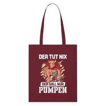 Bodybuilder QUI NE FAIT RIEN, IL VEUT POMPER Drôle - Tote bag bio Stanley/Stella - bordeaux - Devant