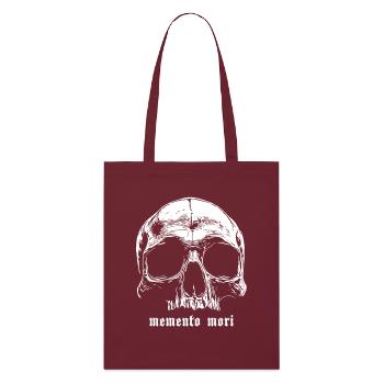 Schädel Memento Mori Design - Stanley/Stella Bio-Stoffbeutel - Burgunderrot - Vorne