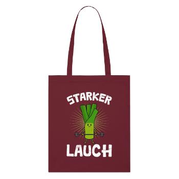 Haltérophile STRONG LEEK Drôle - Tote bag bio Stanley/Stella - bordeaux - Devant
