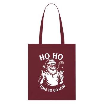 Ho Ho Zeit zum Sinken Santa Golf Weihnachten - Stanley/Stella Bio-Stoffbeutel - Burgunderrot - Vorne