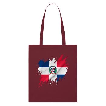 Dominican flag, torn style - Stanley/Stella Organic Tote Bag - burgundy - Front