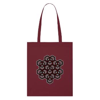 Festival Party Celebrate Geometric Cube Pattern - Stanley/Stella Organic Tote Bag - burgundy - Front