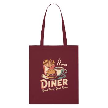 Vintage Diner Werbung - Stanley/Stella Bio-Stoffbeutel - Burgunderrot - Vorne