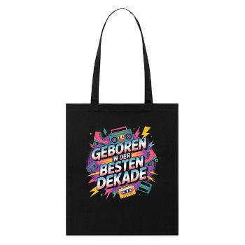 Born in the best decade - Stanley/Stella Organic Tote Bag - black - Front