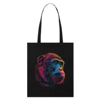 Neon Psychedelischer Affe - Stanley/Stella Bio-Stoffbeutel - Schwarz - Vorne