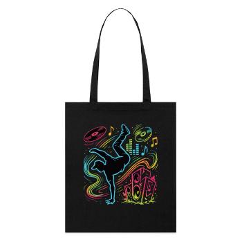 Breakdance Neon Style – Music & Street Art - Stanley/Stella Organic Tote Bag - black - Front