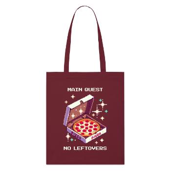 Quête principale : Pas de restes | Pizza RPG Humour - Tote bag bio Stanley/Stella - bordeaux - Devant