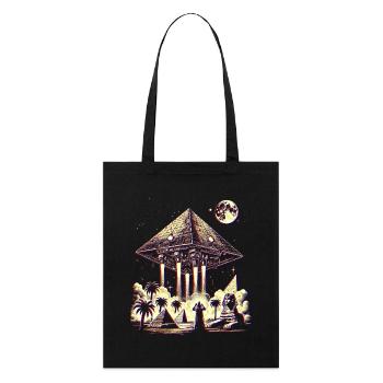 Antikes Pyramiden-UFO-Mystery-Design-Hemd - Stanley/Stella Bio-Stoffbeutel - Schwarz - Vorne