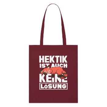 Lustiges Fuchs Keine Motivation Spruch - Stanley/Stella Bio-Stoffbeutel - Burgunderrot - Vorne