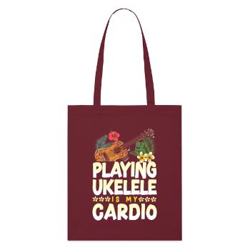 Hawaiian Ukulele Uke Playing - Stanley/Stella Bio-Stoffbeutel - Burgunderrot - Vorne