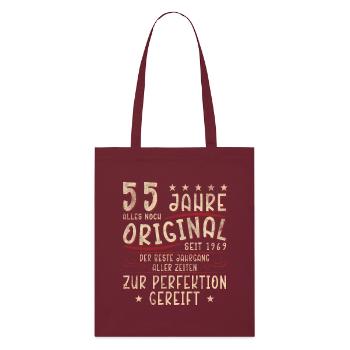 55 Jahre Original Seit 1969 - Stanley/Stella Bio-Stoffbeutel - Burgunderrot - Vorne