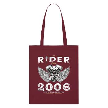 Rider depuis 2006 - 19 ans de vitesse et de liberté - Tote bag bio Stanley/Stella - bordeaux - Devant