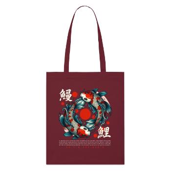 Symbole chanceux de carpe koi au Japon - Tote bag bio Stanley/Stella - bordeaux - Devant