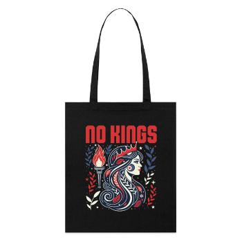 Pas de roi audacieux Liberté anti-monarchie USA - Tote bag bio Stanley/Stella - noir - Devant