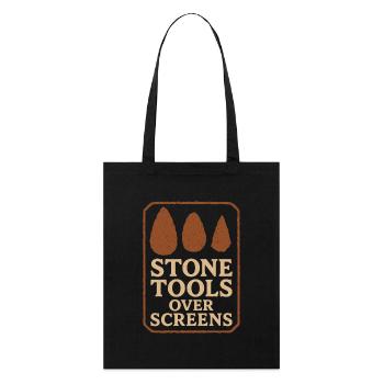 Prehistoric stone tools of Homo - Stanley/Stella Organic Tote Bag - black - Front