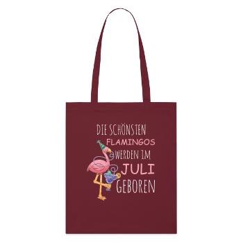 Anniversaire de juillet : Flamant rose disant drôle - Tote bag bio Stanley/Stella - bordeaux - Devant