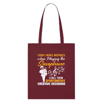 Je ne fais pas d’erreurs Saxophoniste Drôle de jazz - Tote bag bio Stanley/Stella - bordeaux - Devant