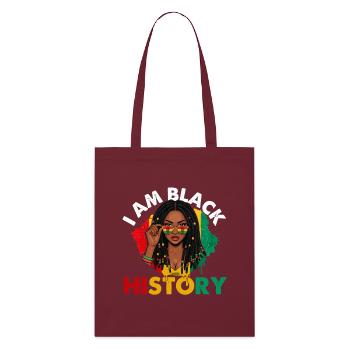 I Am Black History – Pride and Power - Stanley/Stella Organic Tote Bag - burgundy - Front
