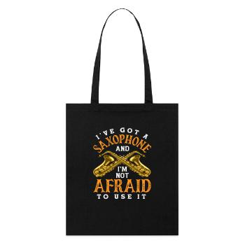 Saxophone. N’aie pas peur d’utiliser le « drôle » - Tote bag bio Stanley/Stella - noir - Devant