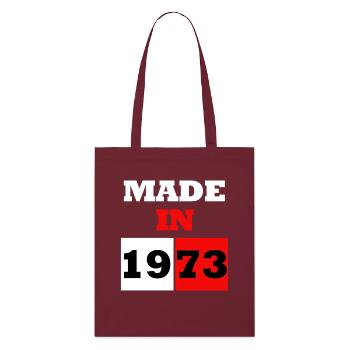 Made in 1973 Anniversaire Retro Bloc - Tote bag bio Stanley/Stella - bordeaux - Devant