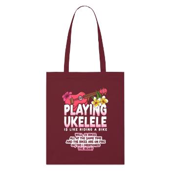 Hawaiian Ukulele Uke Playing - Stanley/Stella Bio-Stoffbeutel - Burgunderrot - Vorne