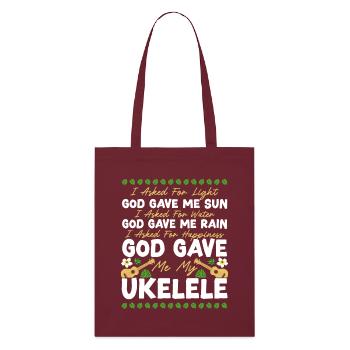Hawaiian Ukulele Uke I Asked For - Stanley/Stella Bio-Stoffbeutel - Burgunderrot - Vorne