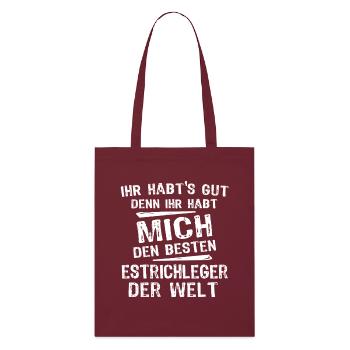 Estrichleger - Stanley/Stella Bio-Stoffbeutel - Burgunderrot - Vorne