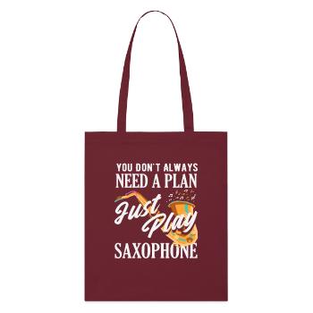 Just Play Saxophon Saxophonist Funny Jazz Band - Stanley/Stella Bio-Stoffbeutel - Burgunderrot - Vorne