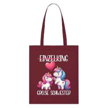 Grande sœur licorne amoureuse aînée - Tote bag bio Stanley/Stella - bordeaux - Devant