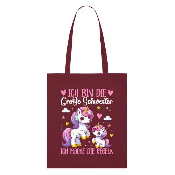 Grande sœur licorne amoureuse aînée - Tote bag bio Stanley/Stella - bordeaux - Devant