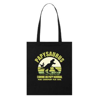 Papysaurus comme Un Papy Normal humour - Tote bag bio Stanley/Stella - noir - Devant