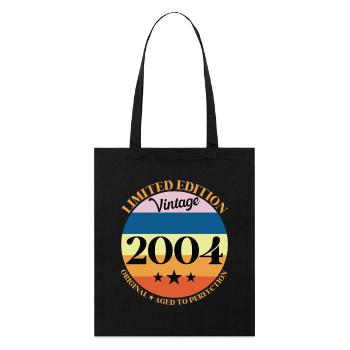 Geburtstagsgeschenk 2004 - Stanley/Stella Bio-Stoffbeutel - Schwarz - Vorne
