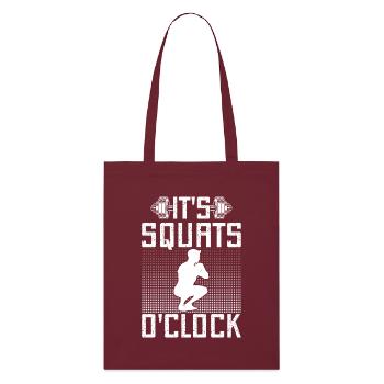 Gym Junkies It´s Squats O´Clock Calisthenics - Stanley/Stella Bio-Stoffbeutel - Burgunderrot - Vorne