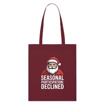 Participation saisonnière déclinée Amortissement de Noël - Tote bag bio Stanley/Stella - bordeaux - Devant