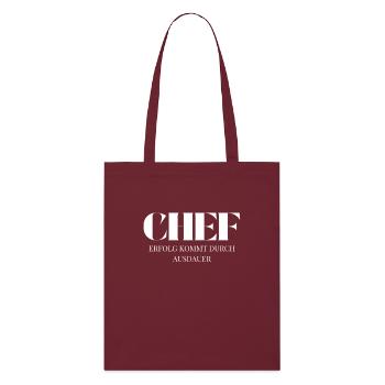Le patron dit : Le succès vient de la persévérance - Tote bag bio Stanley/Stella - bordeaux - Devant