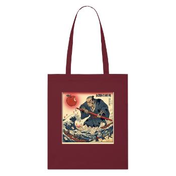 試験の終焉 Combat de samouraïs contre les examens scolaires - Tote bag bio Stanley/Stella - bordeaux - Devant