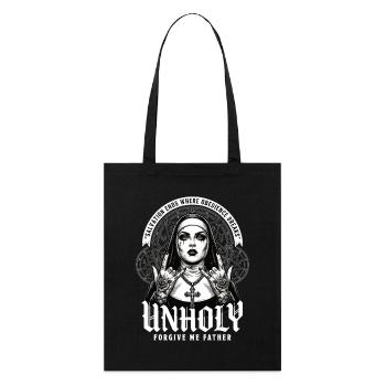 Unholy Nun – Salvation Ends - Stanley/Stella Organic Tote Bag - black - Front