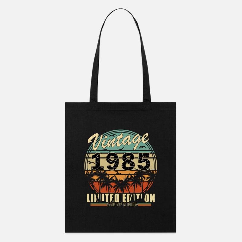 Coucher de soleil vintage de 1985 - Tote bag bio Stanley/Stella - noir