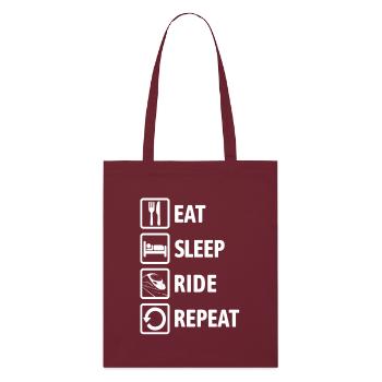 Eat Sleep Ride Repeat - Eisenbahn fahren - Stanley/Stella Bio-Stoffbeutel - Burgunderrot - Vorne