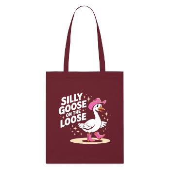 Silly Goose On The Loose - Stanley/Stella Organic Tote Bag - burgundy - Front