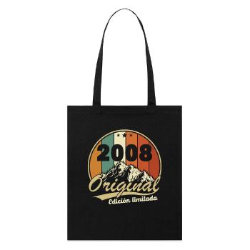 2008 Vintage Retro Birthday Gift - Stanley/Stella Organic Tote Bag - black - Front
