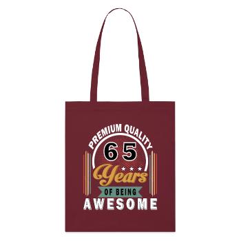 65 Years of Great Anniversary Design - Stanley/Stella Organic Tote Bag - burgundy - Front