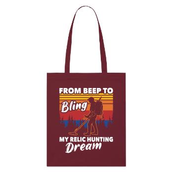 Recherche de reliques au détecteur de métaux - Tote bag bio Stanley/Stella - bordeaux - Devant