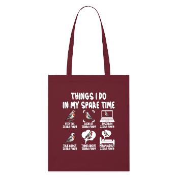  Zebra Finch Food Bird Lover Hide Cage for Zebra - Stanley/Stella Organic Tote Bag - burgundy - Front