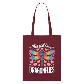 Libellules disant Libellules Drôle de cadeau des libellules - Tote bag bio Stanley/Stella - bordeaux - Devant