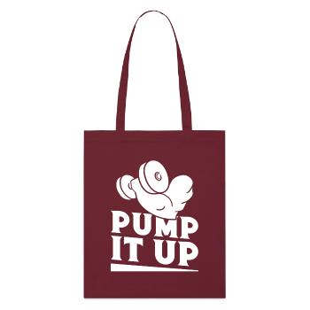 Gym Junkies Pump It Up Calisthenics Fitness - Stanley/Stella Bio-Stoffbeutel - Burgunderrot - Vorne